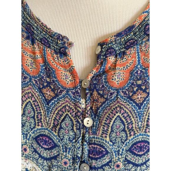 Lucky Brand Blue Sleeveless Drawstring Dress‎ Floral Paisley - Picture 8 of 8